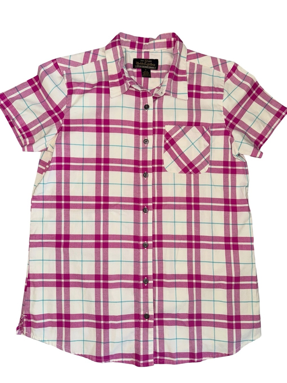 Noble Outfitters Pink Plaid Western Button Front Shirt Women Medium Ranch